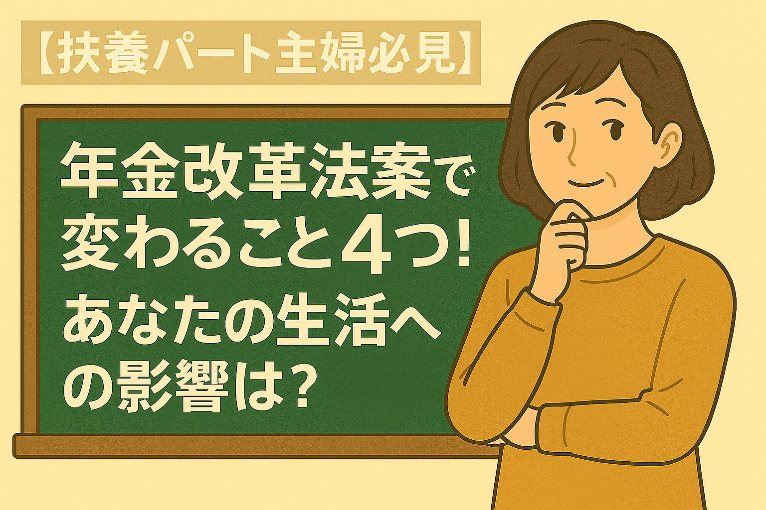 【扶養パート主婦必見】年金改革法案で変わること4つ！あなたの生活への影響は？